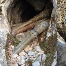 Hakkari'de PKK'ya ait el yapımı patlayıcı ve roketatar mühimmatı imha edildi