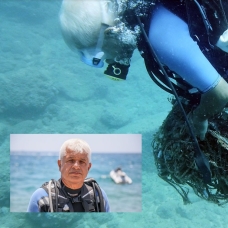 27 metre derinliğe hayalet ağ dalışı! Oksijeni bitinceye kadar temizlik yaptı