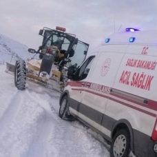 Ardahan'da yolda kalan ambulans ile 17 araç kurtarıldı