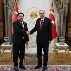 Başkan Erdoğan, Moğolistan Ulusal Büyük Kuralı Başkanı Gombojav'u kabul etti