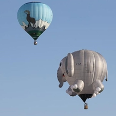 Figürlü sıcak hava balonları Kapadokya'da peribacaları üzerinde süzüldü