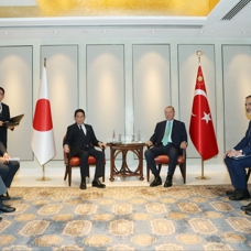İkili görüşmeler başladı: Başkan Erdoğan, Japonya Başbakanı Fumio'yu kabul etti 