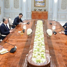 Dünya Etnospor Konfederasyonu Başkanı Erdoğan, Özbekistan Cumhurbaşkanı ile görüştü