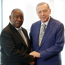 Başkan Erdoğan, Güney Afrika Cumhuriyeti Cumhurbaşkanı Ramaphosa ile görüştü