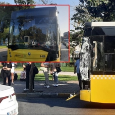 İstanbul'da tramvay İETT otobüsüne çarptı