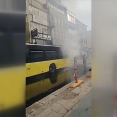 Beykoz'da İETT otobüsünde çıkan yangın söndürüldü