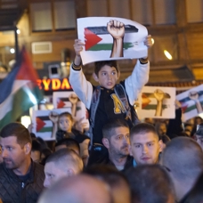 Novi Pazar'da Filistin'e destek gösterisi