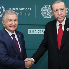 Cumhurbaşkanı Erdoğan, Mirziyoyev ile görüştü