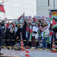 İsrail'in Tokyo Büyükelçiliği yakınında "Filistin'e özgürlük" gösterisi
