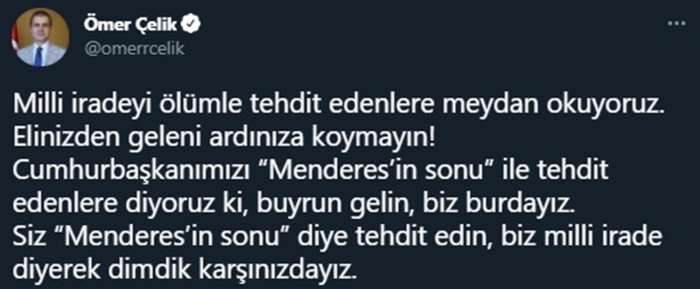 CHP'li Engin Altay, Başkan Erdoğan'ı "Menderes'in sonu" ile tehdit etti